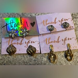 TRIFARI Vintage Clip On Earrings 4 Set Bundle